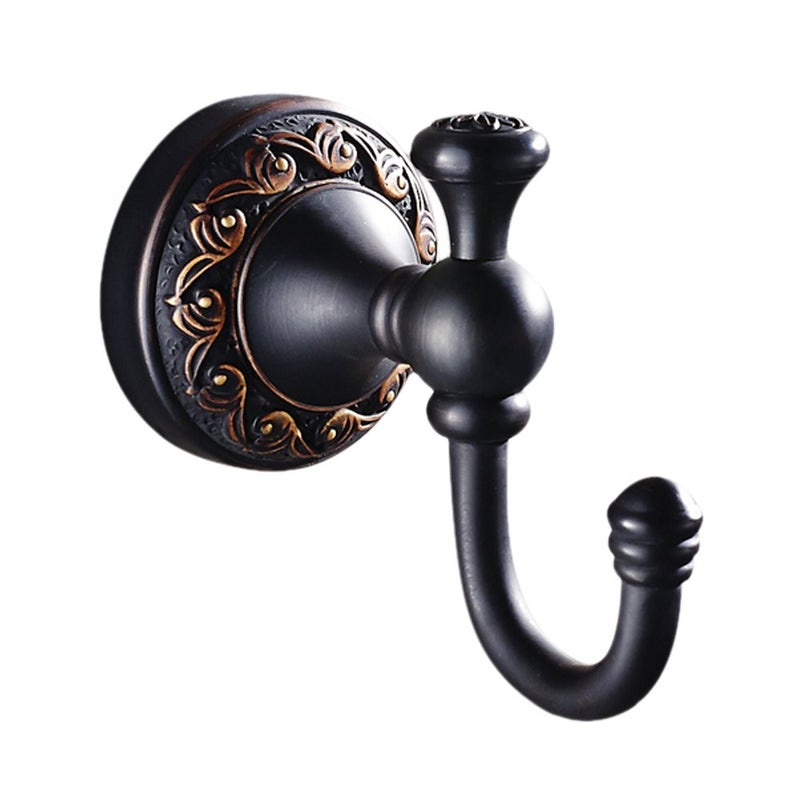 Leyden Brass Towel Hooks, Oil Rubbed Bronze Robe Hooks Antique for Bathroom Cloakroom Kitchen - Image 1